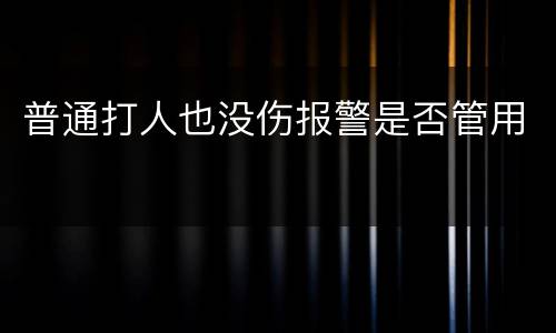 普通打人也没伤报警是否管用