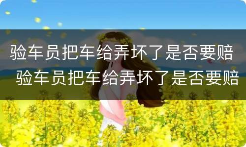 验车员把车给弄坏了是否要赔 验车员把车给弄坏了是否要赔钱