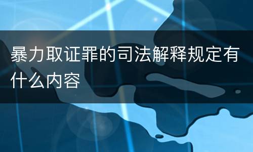 暴力取证罪的司法解释规定有什么内容