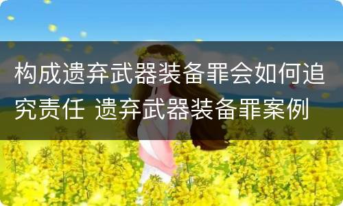 构成遗弃武器装备罪会如何追究责任 遗弃武器装备罪案例