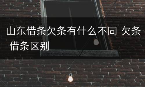 山东借条欠条有什么不同 欠条 借条区别