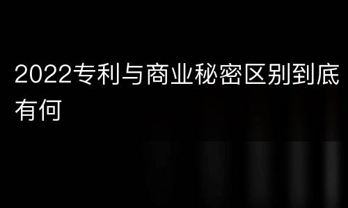 2022专利与商业秘密区别到底有何