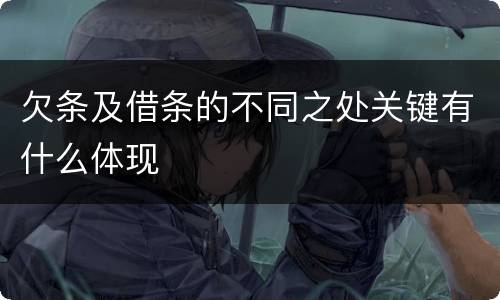 欠条及借条的不同之处关键有什么体现