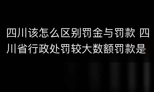 四川该怎么区别罚金与罚款 四川省行政处罚较大数额罚款是多少