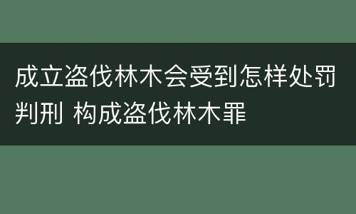 成立盗伐林木会受到怎样处罚判刑 构成盗伐林木罪