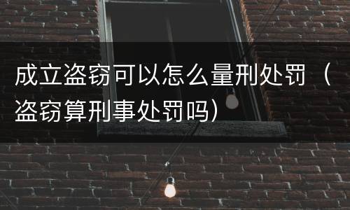 成立盗窃可以怎么量刑处罚（盗窃算刑事处罚吗）