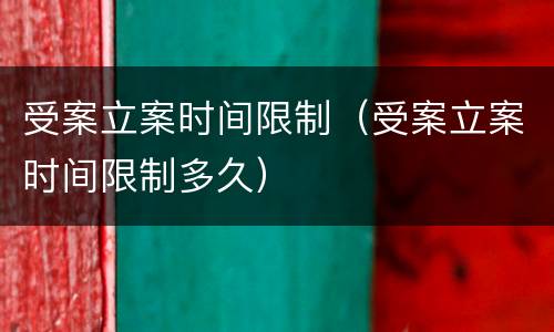 受案立案时间限制（受案立案时间限制多久）
