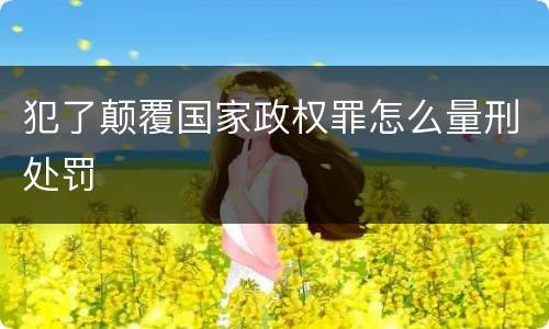 犯了颠覆国家政权罪怎么量刑处罚