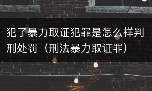 犯了暴力取证犯罪是怎么样判刑处罚（刑法暴力取证罪）