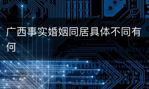 广西事实婚姻同居具体不同有何