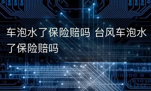 车泡水了保险赔吗 台风车泡水了保险赔吗