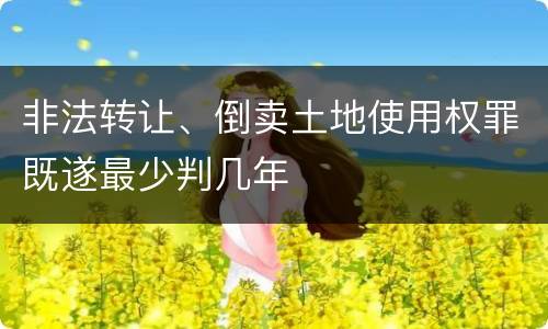非法转让、倒卖土地使用权罪既遂最少判几年