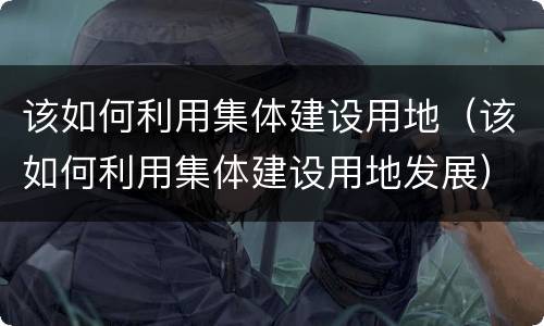 该如何利用集体建设用地（该如何利用集体建设用地发展）