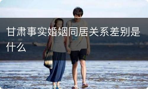 甘肃事实婚姻同居关系差别是什么