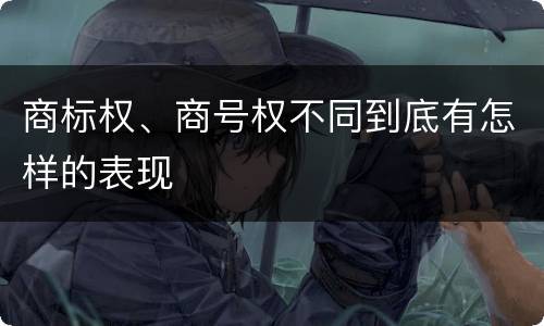 商标权、商号权不同到底有怎样的表现