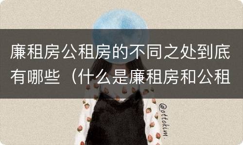 廉租房公租房的不同之处到底有哪些（什么是廉租房和公租房两个有什么特点）