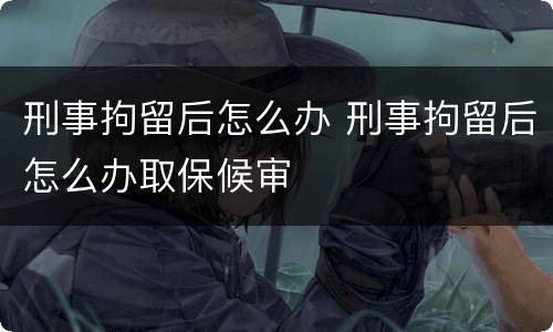 刑事拘留后怎么办 刑事拘留后怎么办取保候审