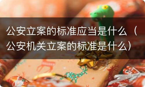 公安立案的标准应当是什么（公安机关立案的标准是什么）