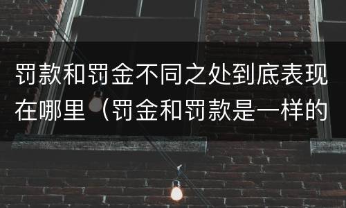 罚款和罚金不同之处到底表现在哪里（罚金和罚款是一样的处罚吗）