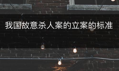 我国故意杀人案的立案的标准