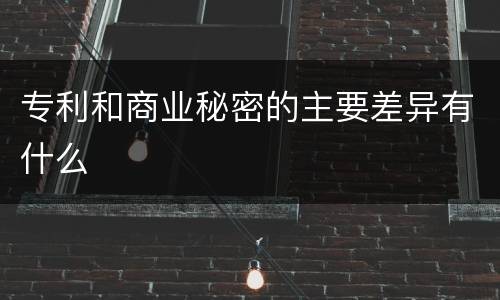专利和商业秘密的主要差异有什么