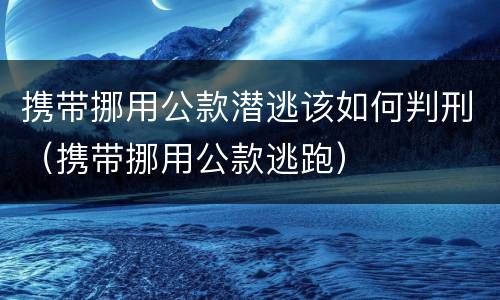 携带挪用公款潜逃该如何判刑（携带挪用公款逃跑）