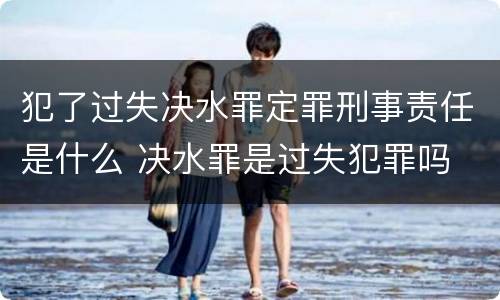 犯了过失决水罪定罪刑事责任是什么 决水罪是过失犯罪吗