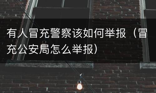 有人冒充警察该如何举报（冒充公安局怎么举报）