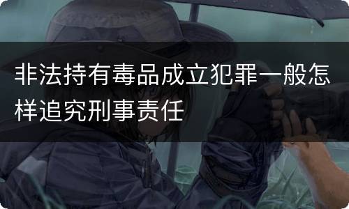 非法持有毒品成立犯罪一般怎样追究刑事责任