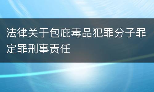 法律关于包庇毒品犯罪分子罪定罪刑事责任