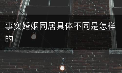 事实婚姻同居具体不同是怎样的