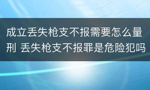 成立丢失枪支不报需要怎么量刑 丢失枪支不报罪是危险犯吗