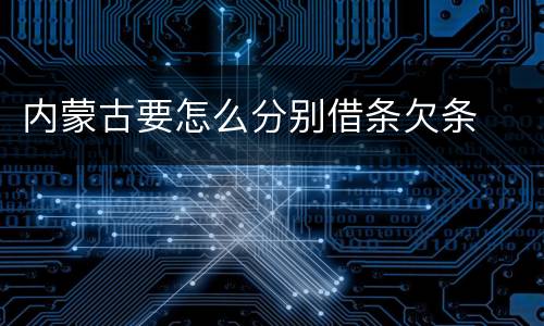 内蒙古要怎么分别借条欠条