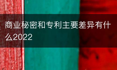 商业秘密和专利主要差异有什么2022