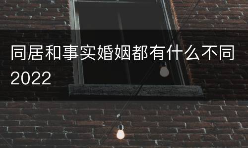 同居和事实婚姻都有什么不同2022
