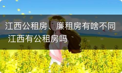 江西公租房、廉租房有啥不同 江西有公租房吗