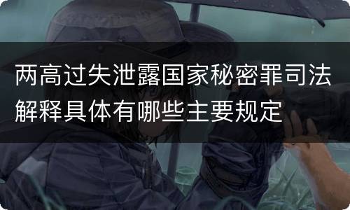 两高过失泄露国家秘密罪司法解释具体有哪些主要规定