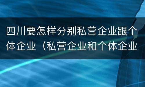 四川要怎样分别私营企业跟个体企业（私营企业和个体企业）