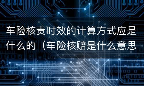 车险核责时效的计算方式应是什么的（车险核赔是什么意思）