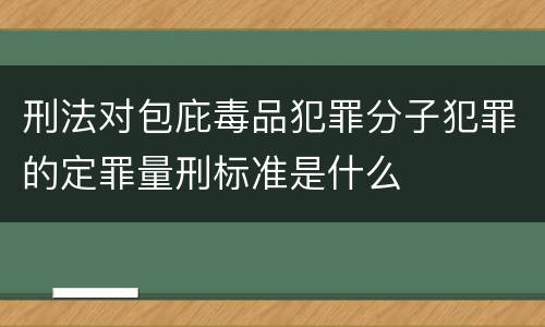 刑法对包庇毒品犯罪分子犯罪的定罪量刑标准是什么