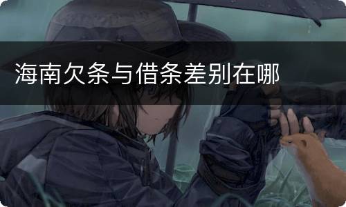 海南欠条与借条差别在哪
