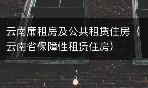 云南廉租房及公共租赁住房（云南省保障性租赁住房）