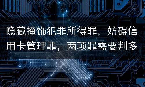 隐藏掩饰犯罪所得罪，妨碍信用卡管理罪，两项罪需要判多久