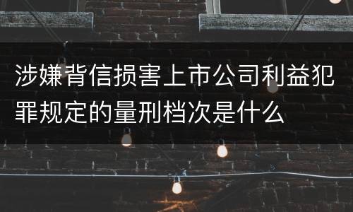 涉嫌背信损害上市公司利益犯罪规定的量刑档次是什么