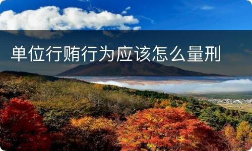 单位行贿行为应该怎么量刑