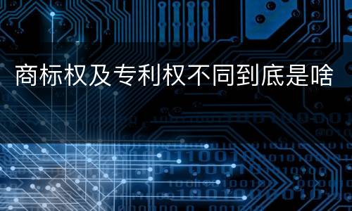 商标权及专利权不同到底是啥