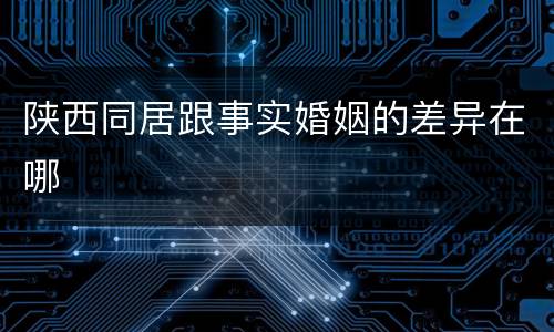 陕西同居跟事实婚姻的差异在哪