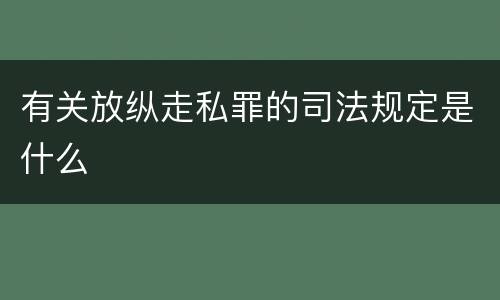 有关放纵走私罪的司法规定是什么