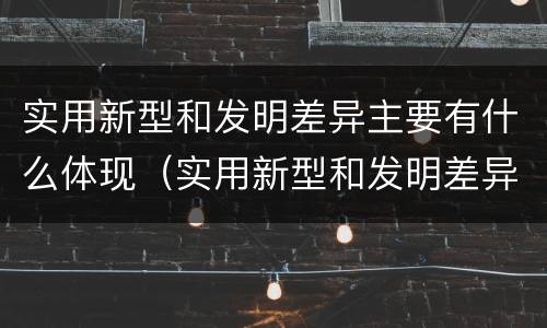 实用新型和发明差异主要有什么体现（实用新型和发明差异主要有什么体现）