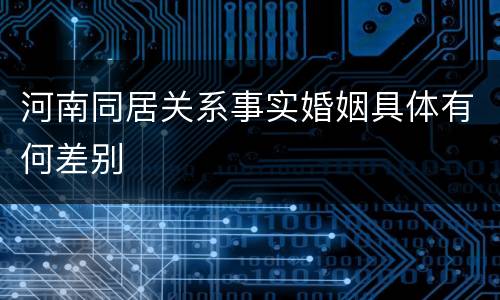 河南同居关系事实婚姻具体有何差别